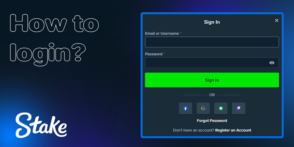 Step-by-step instructions for logging into your Stake account