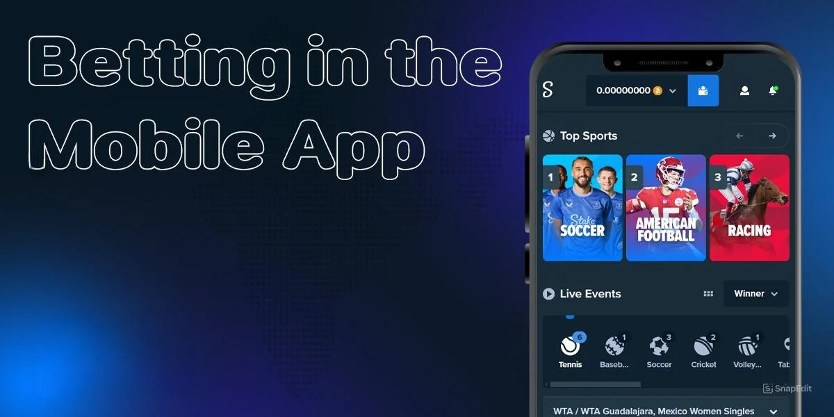 Betting on sports in the mobile application of bookmaker Stake