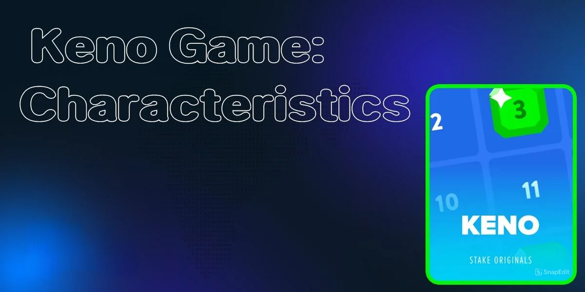Characteristics of the Keno game on the Stake casino site
