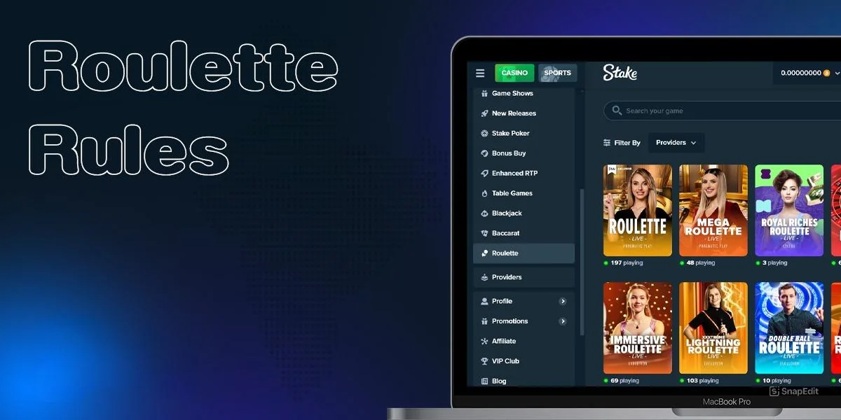 Types of Roulette games in the online casino section of Stake online casino
