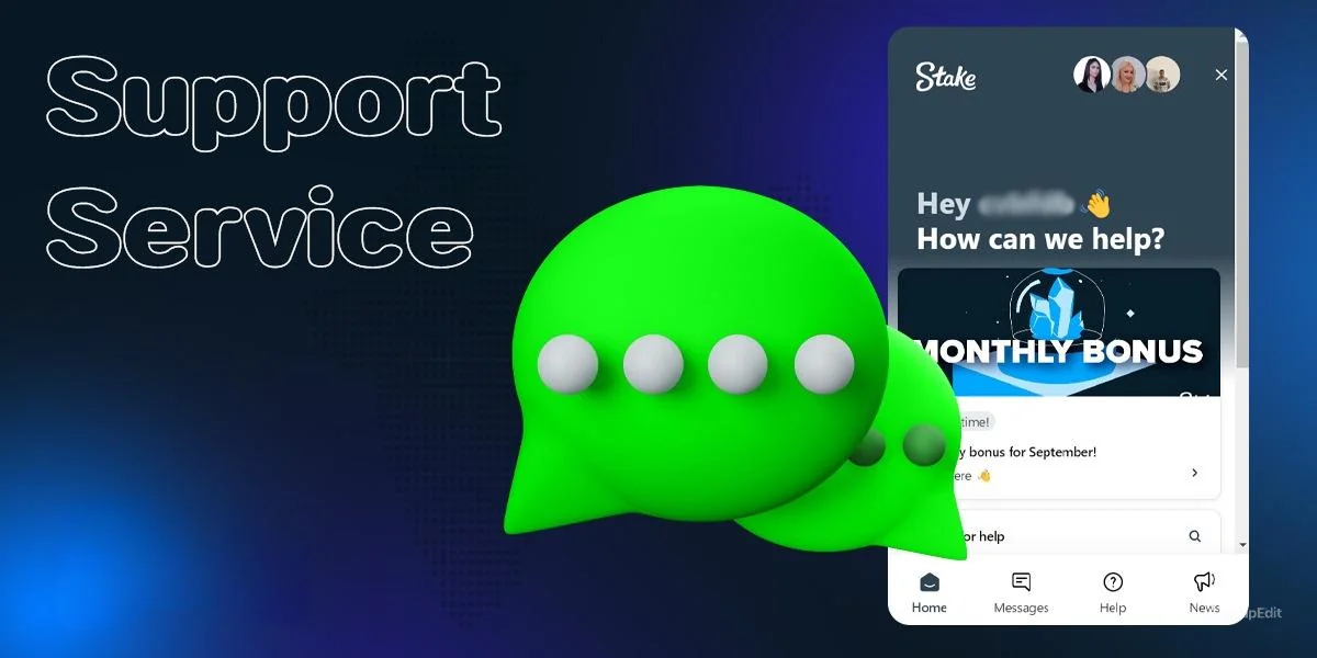 Support service of online bookmaker Stake
